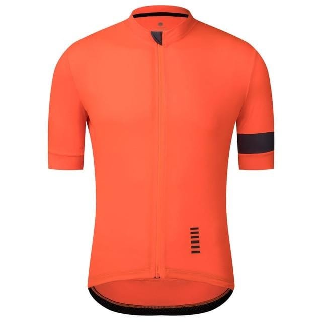 Maillot de ciclismo color naranja.