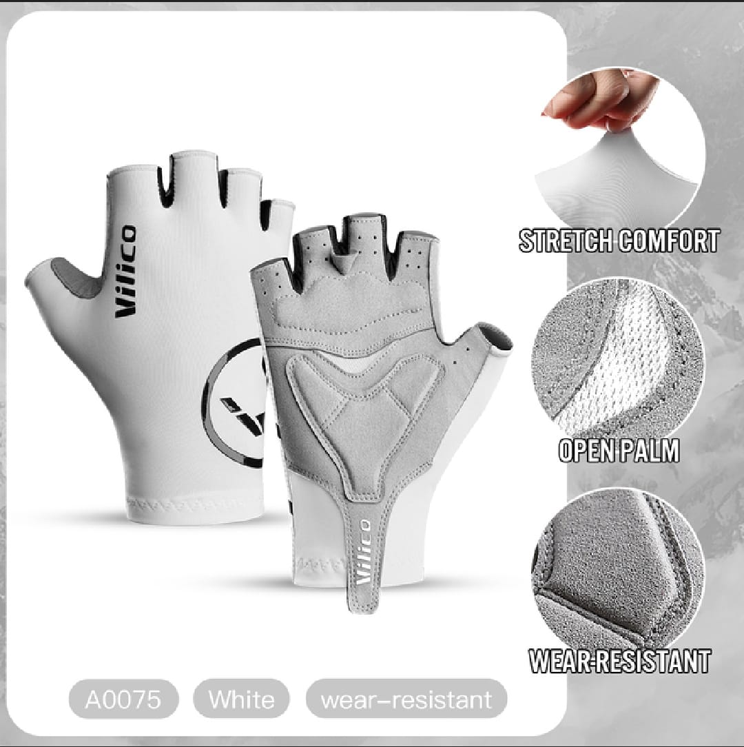 Guantes de ciclismo Vilico color blanco,