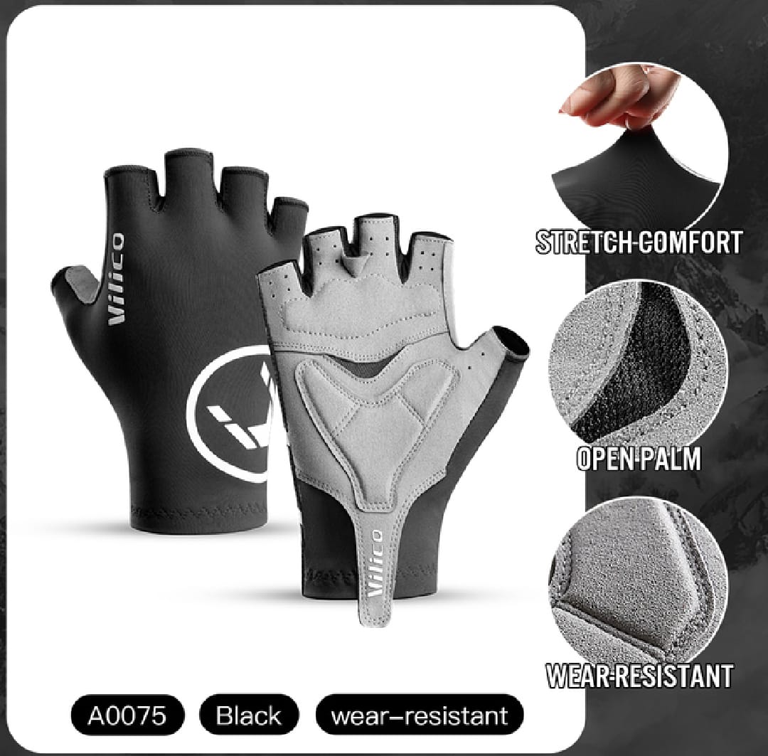 Guante de ciclismo Vilico color negro.